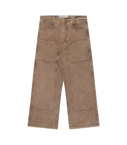Experiment Double Knee Carpenter Trouser Washed Brown